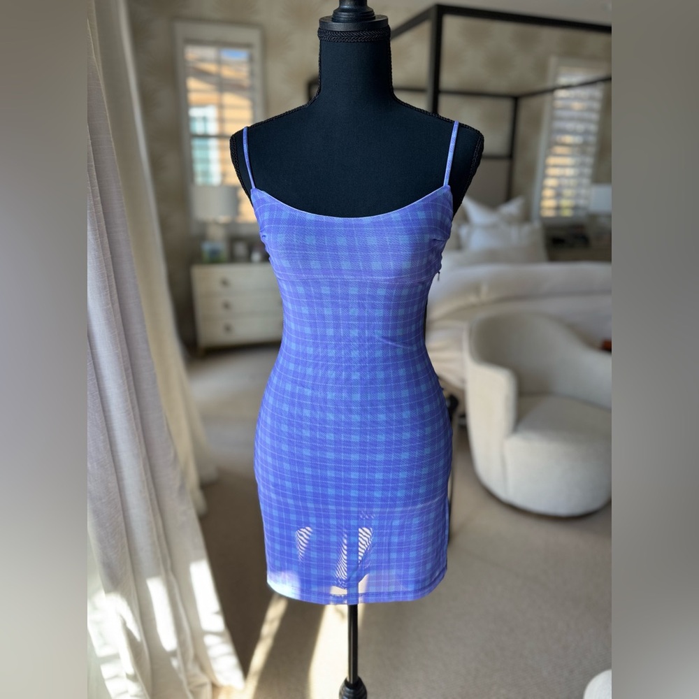 MIAOU
Anya Plaid Stretch Recycled Polyester Minidress